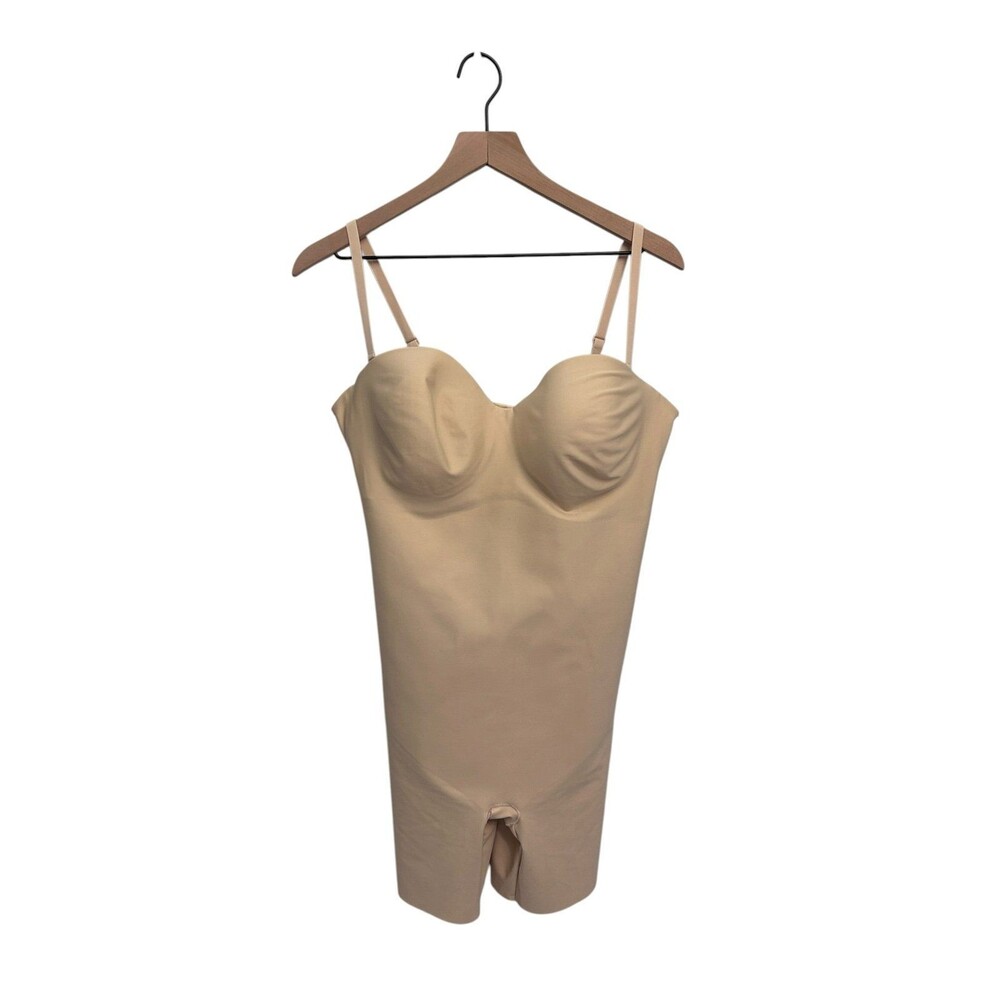 Skims Body Core Sculpt Underwire Mid Thigh Bodysuit Sand 2X New with tags